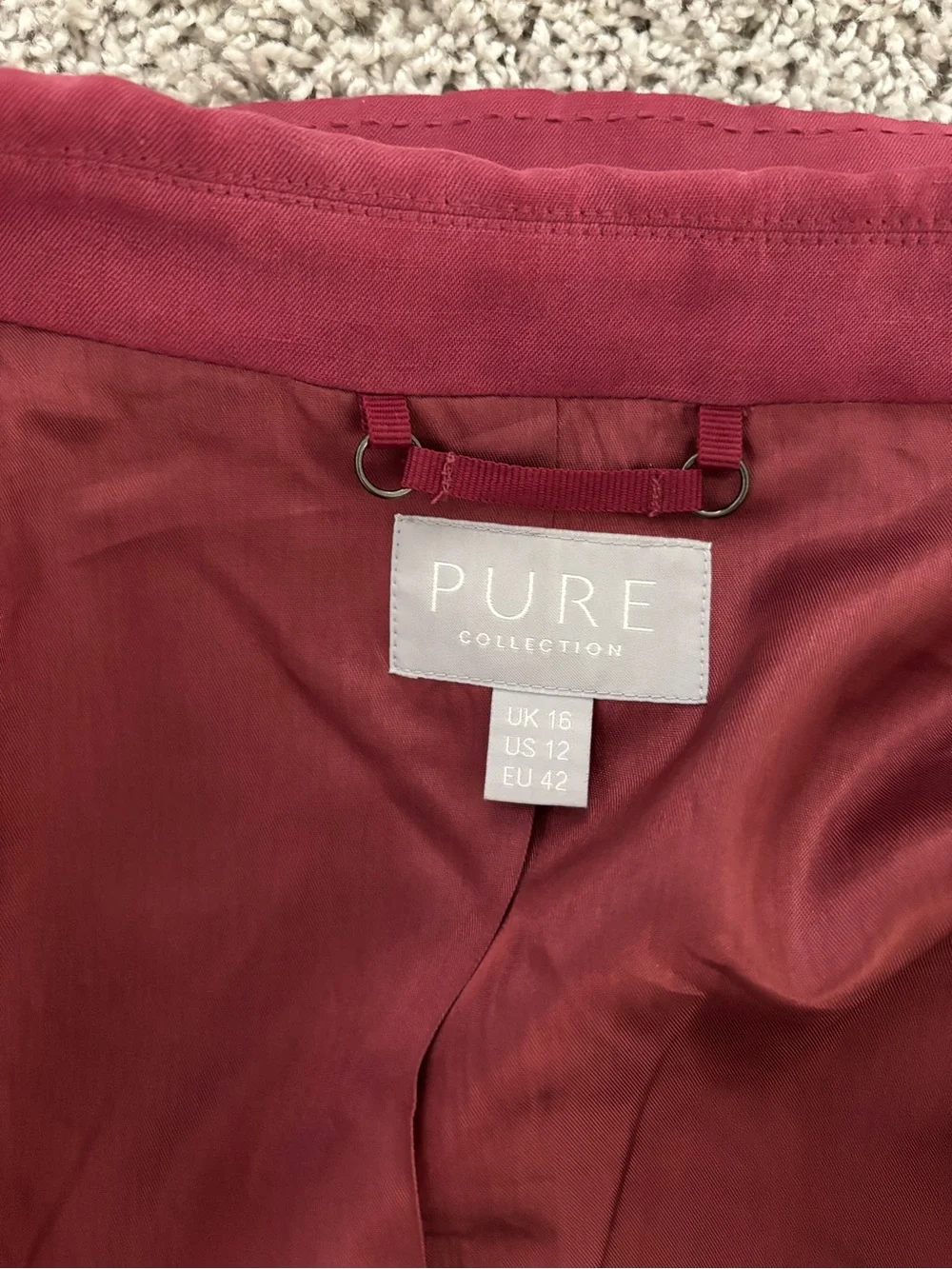 Pure Collection Wine-Red Single-Button Blazer - Picture 4 of 7